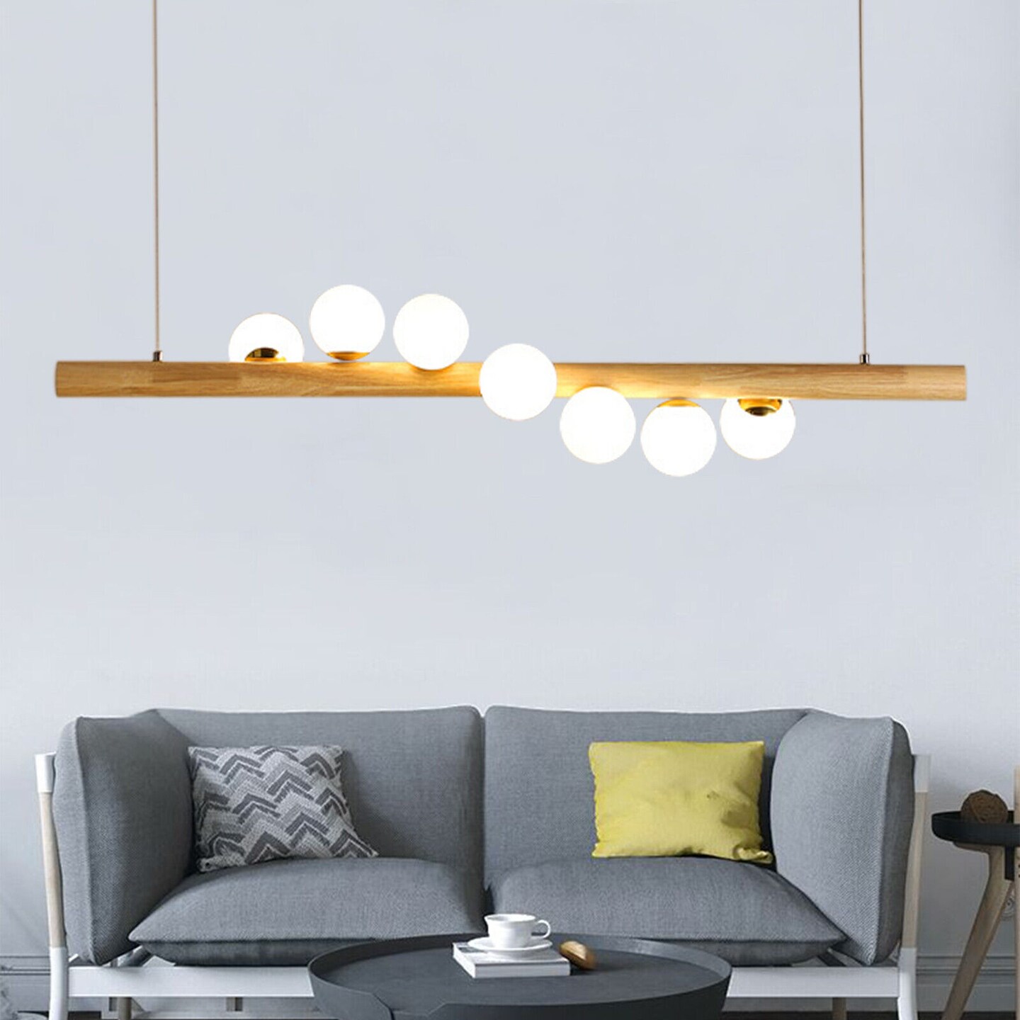 Kitcheniva 7 Head Modern Linear Glass Bubble Chandelier