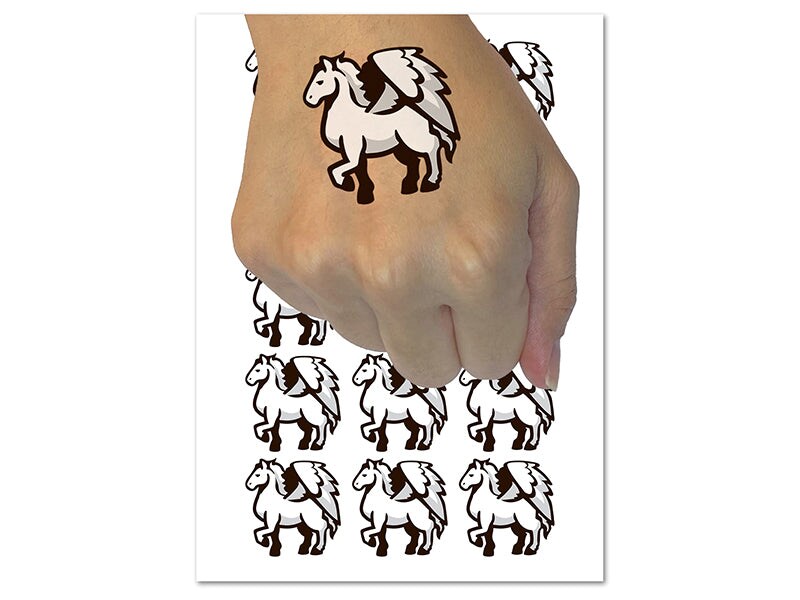 Mythical Winged Horse Pegasus Temporary Tattoo Water Resistant Fake