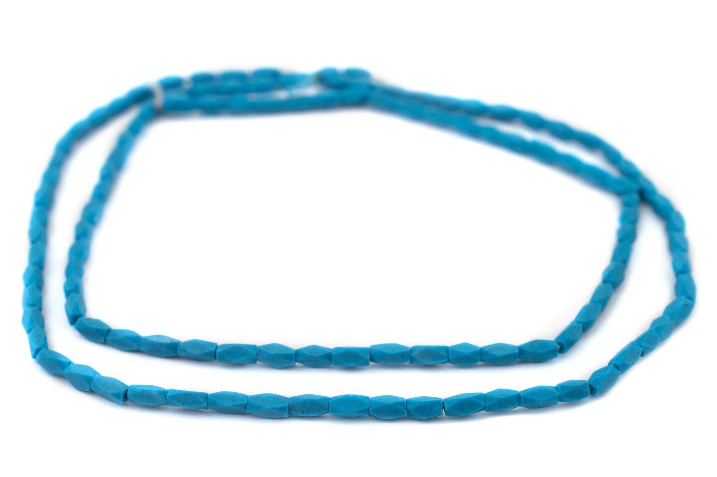 TheBeadChest Aqua Blue Turquoise-Style Faceted Afghani Stone Beads 5x3mm Afghanistan 15 Inch Strand