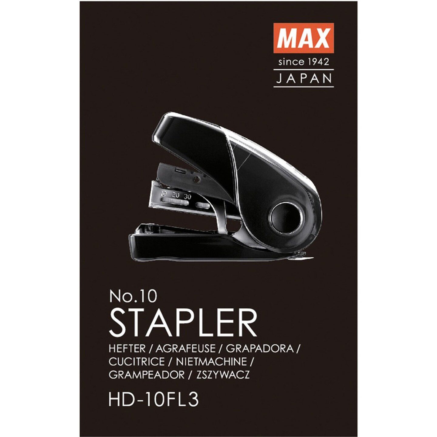 MAX Flat Clinch Mini Stapler - 25 Sheets Capacity - Black