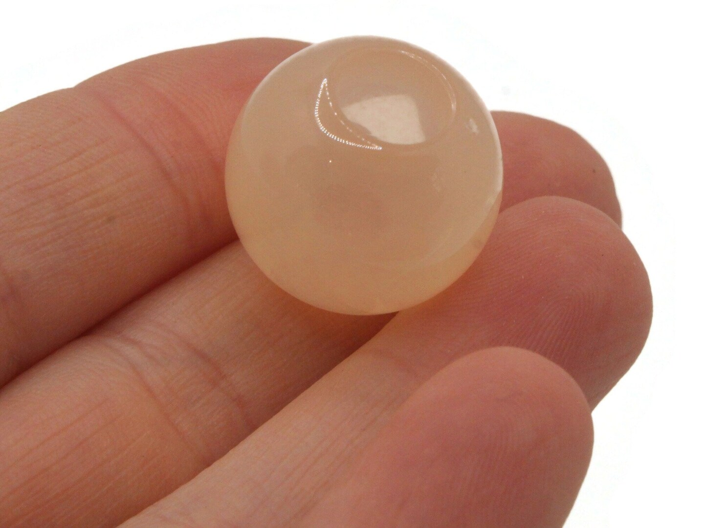 8 19mm Clear Peach Pink Large Hole Round Acrylic Plastic Ball Beads
