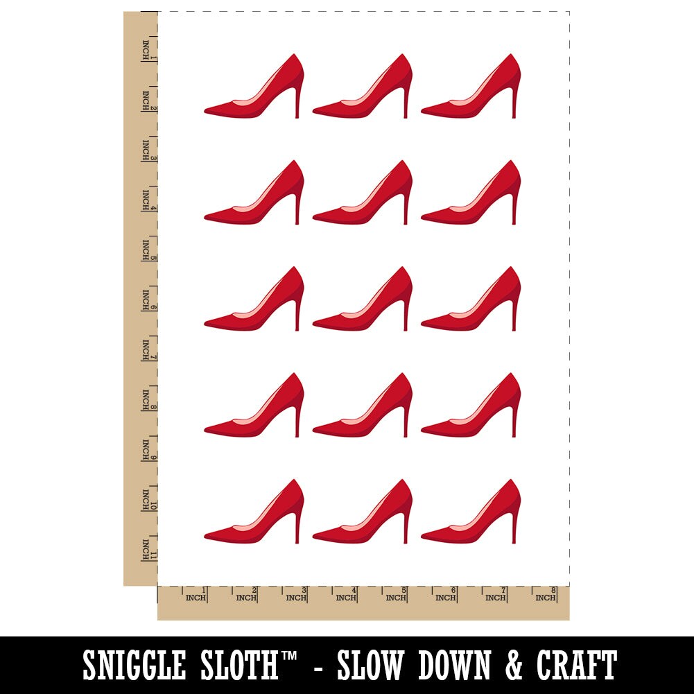 High Heel Pump Shoe Temporary Tattoo Water Resistant Fake Body Art Set Collection (1 Sheet)