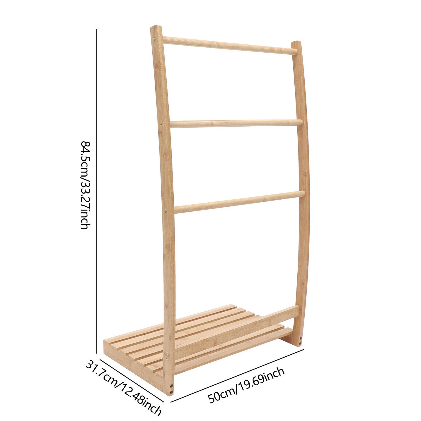 Kitcheniva Freestanding Bamboo Towel Drying Rack Clothes Storage Stand
