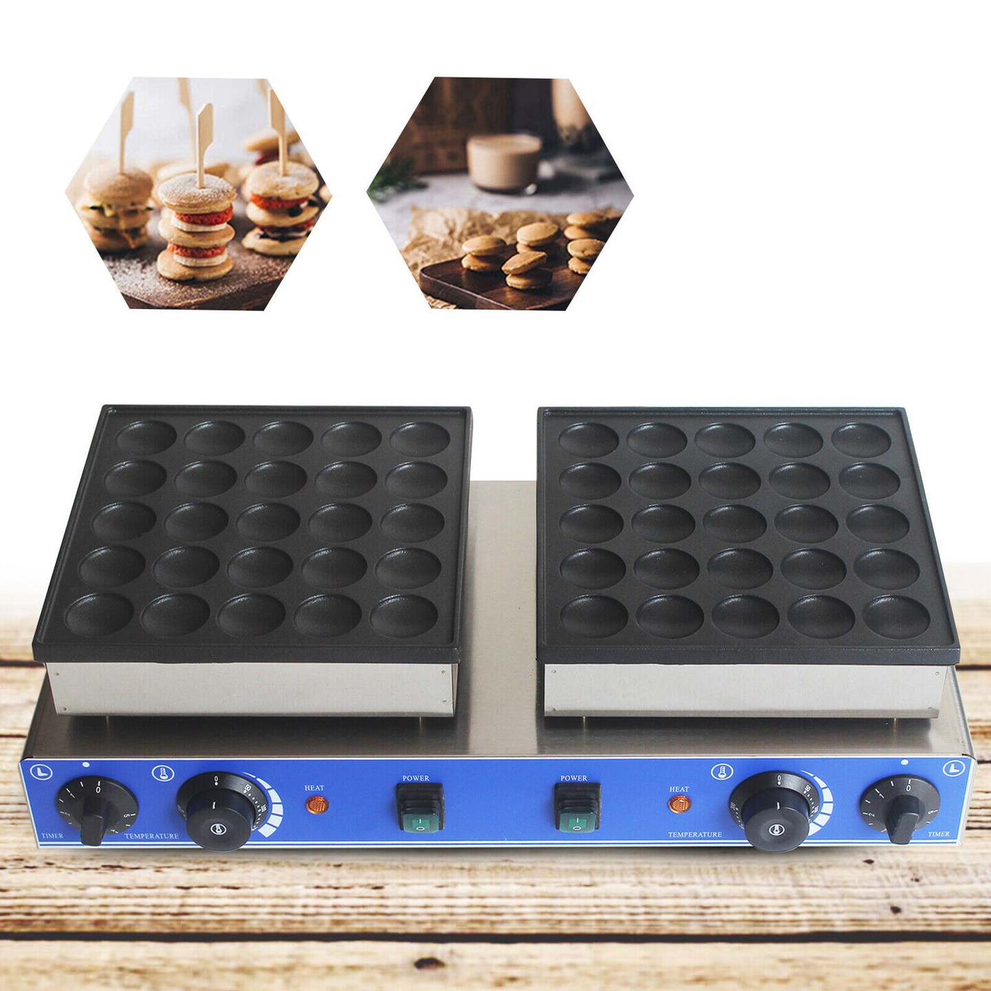 Kitcheniva Nonstick Mini Dutch Pancake Waffle Maker Machine 1.8in