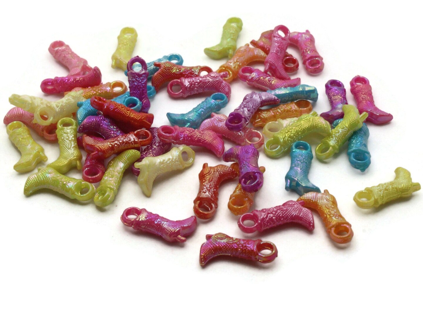 50 20mm High Heel Boot Mixed Color Plastic Shoe Charms