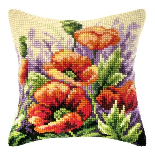 Cushion cross stitch kit  &#x22;Poppies on meadow&#x22; 9123