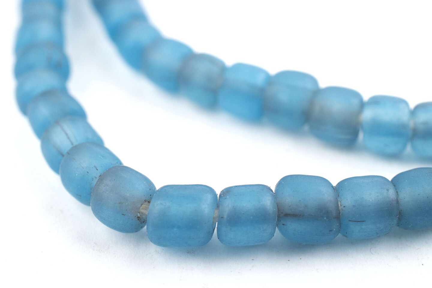 TheBeadChest Indonesian Glass Beads, Small Java Bali 4mm Spacers Jewelry Making Supplies for Necklaces, Bracelets, DIY Crafts (Light Blue)