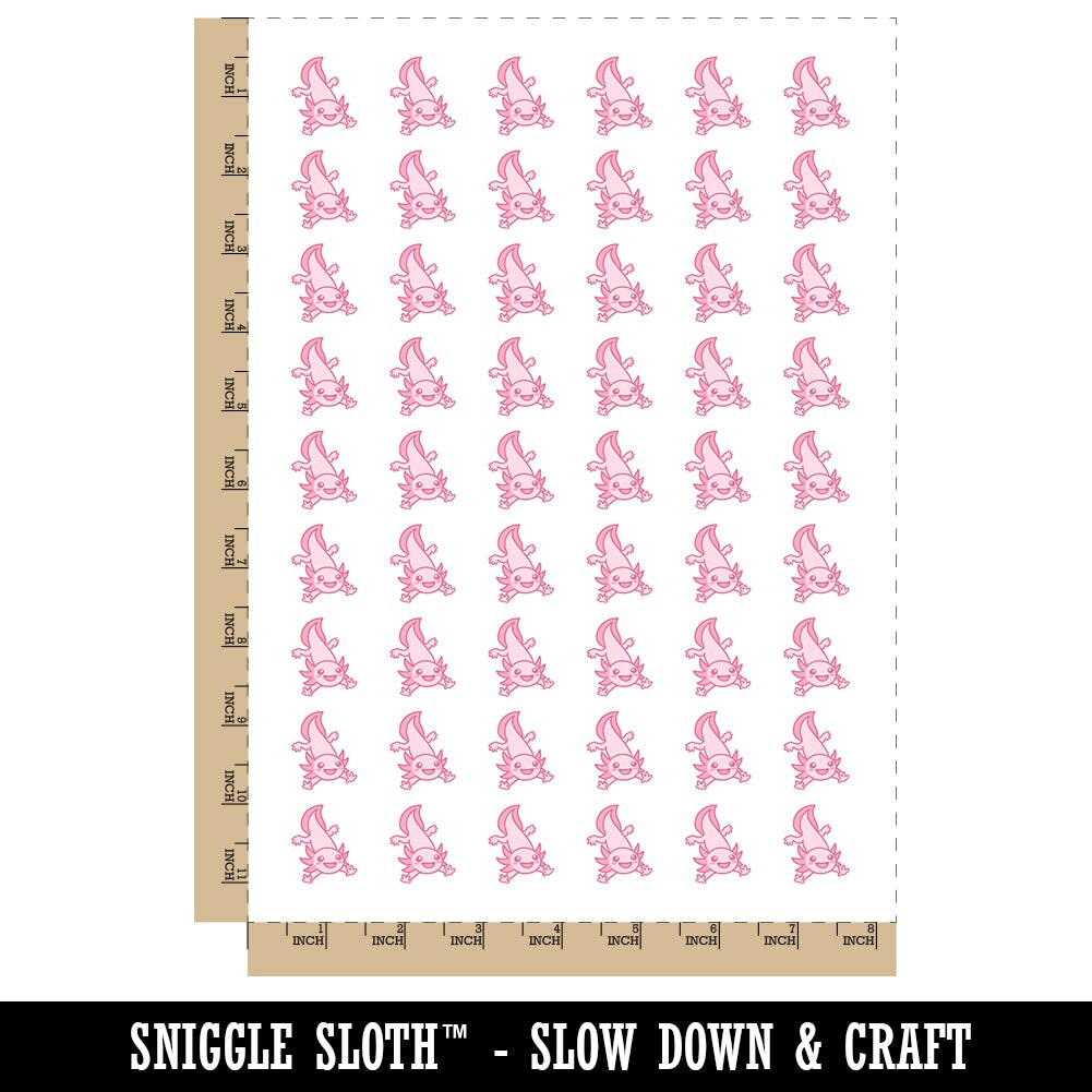 Adventurous Axolotl Salamander Temporary Tattoo Water Resistant Fake Body Art Set Collection (1 Sheet)