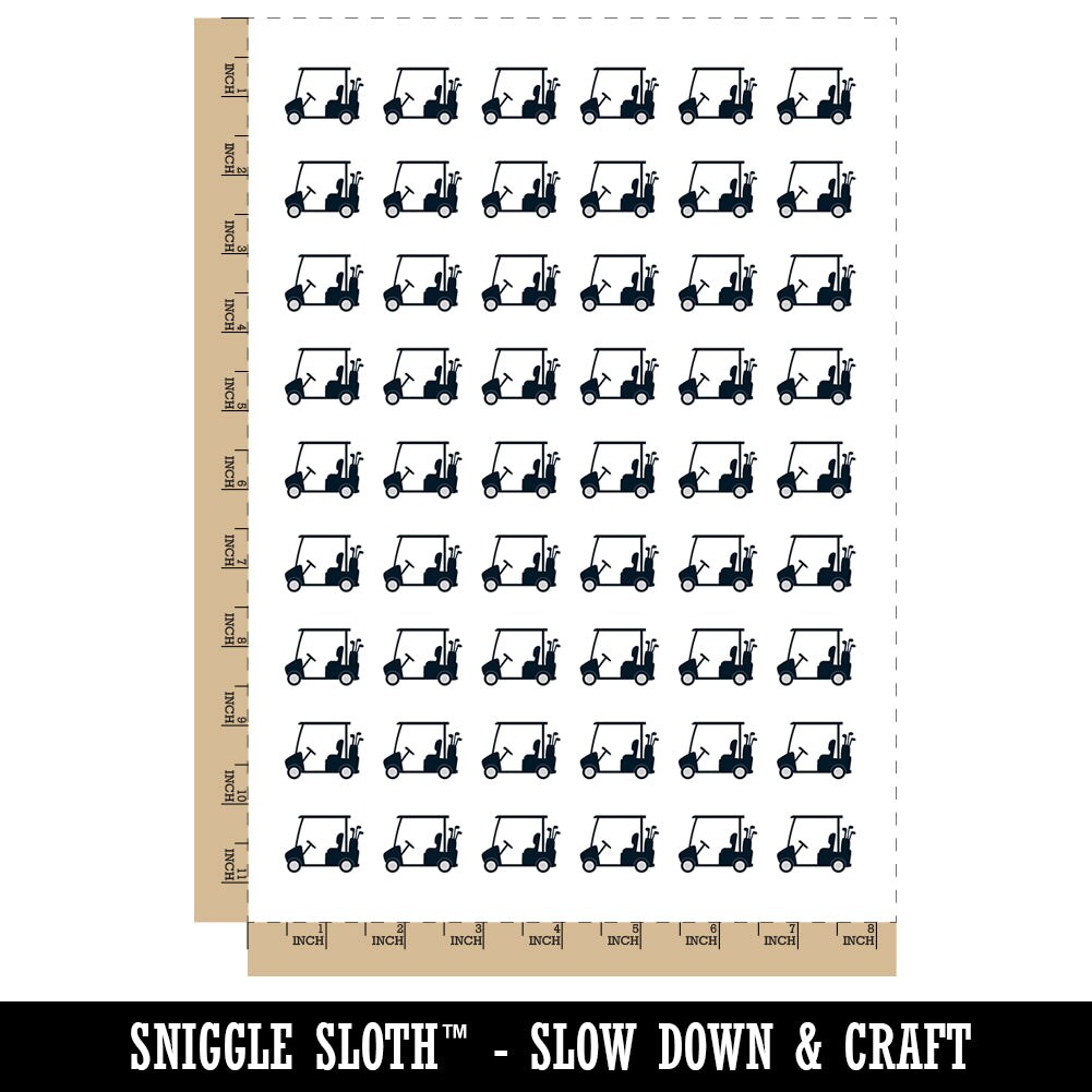 Golf Cart Caddy with Clubs Temporary Tattoo Water Resistant Fake Body Art Set Collection (1 Sheet)