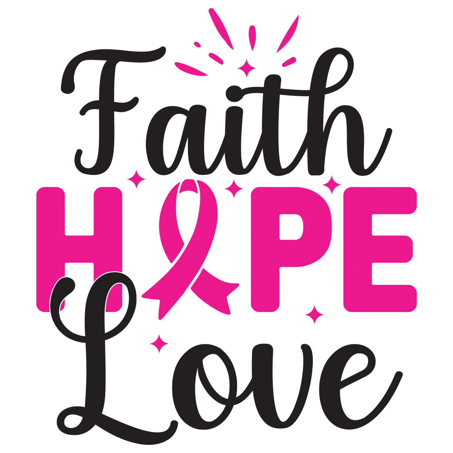 Faith Hope Love Breast Cancer DTF Transfer | Michaels