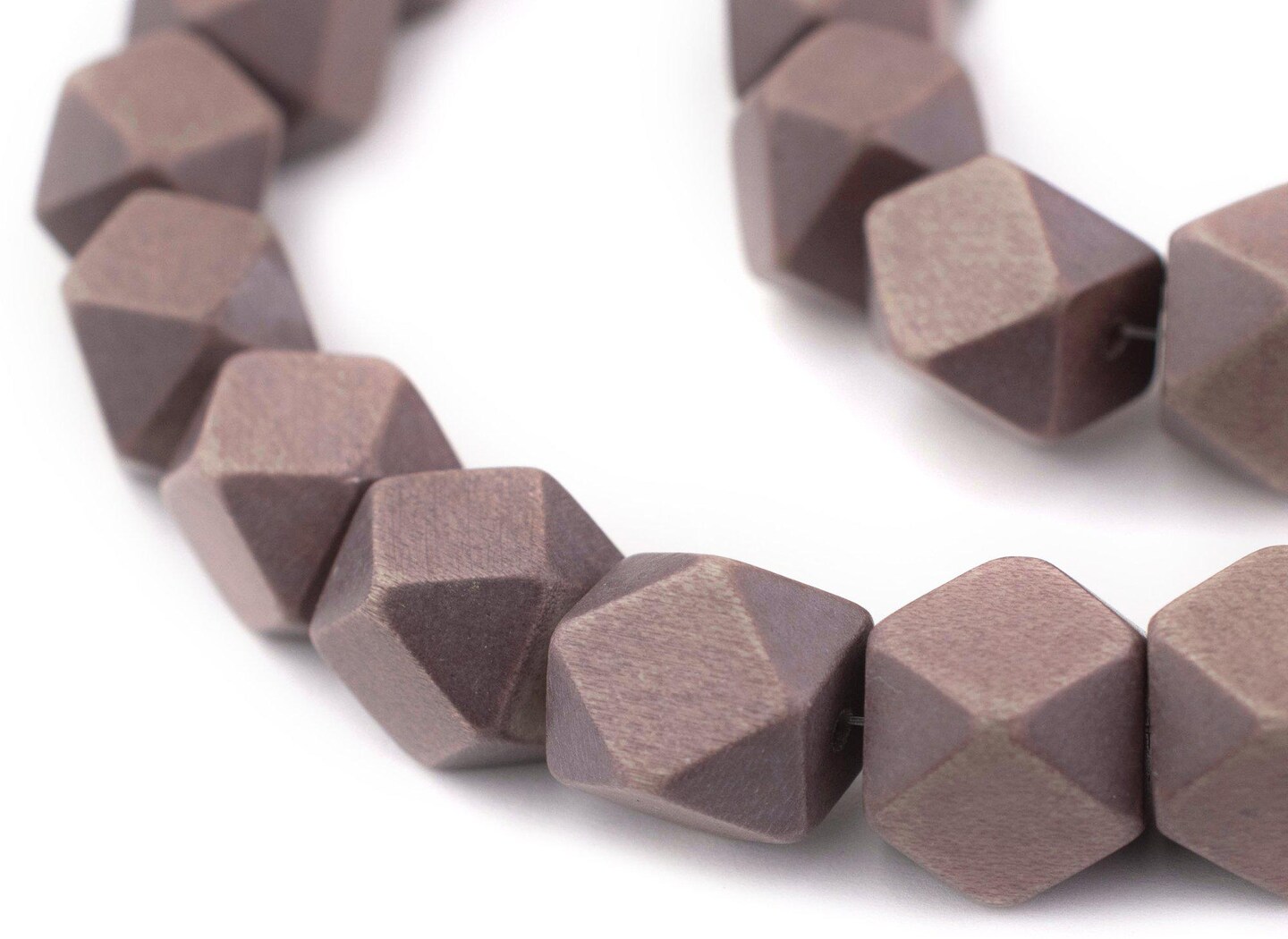 TheBeadChest Brown Cornerless Cube Wood Beads: 15mm Diamond Cut Natural Organic Beads for Jewelry Making
