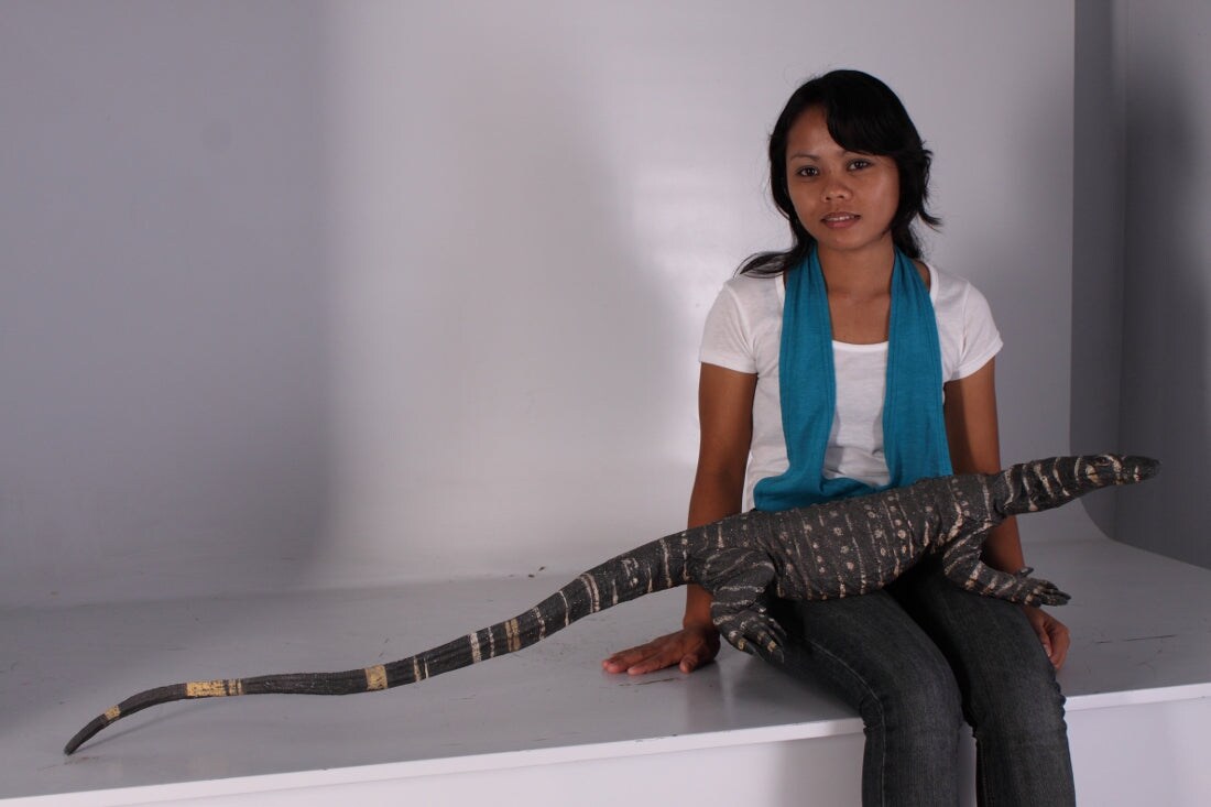 Lace Monitor Life Size Statue