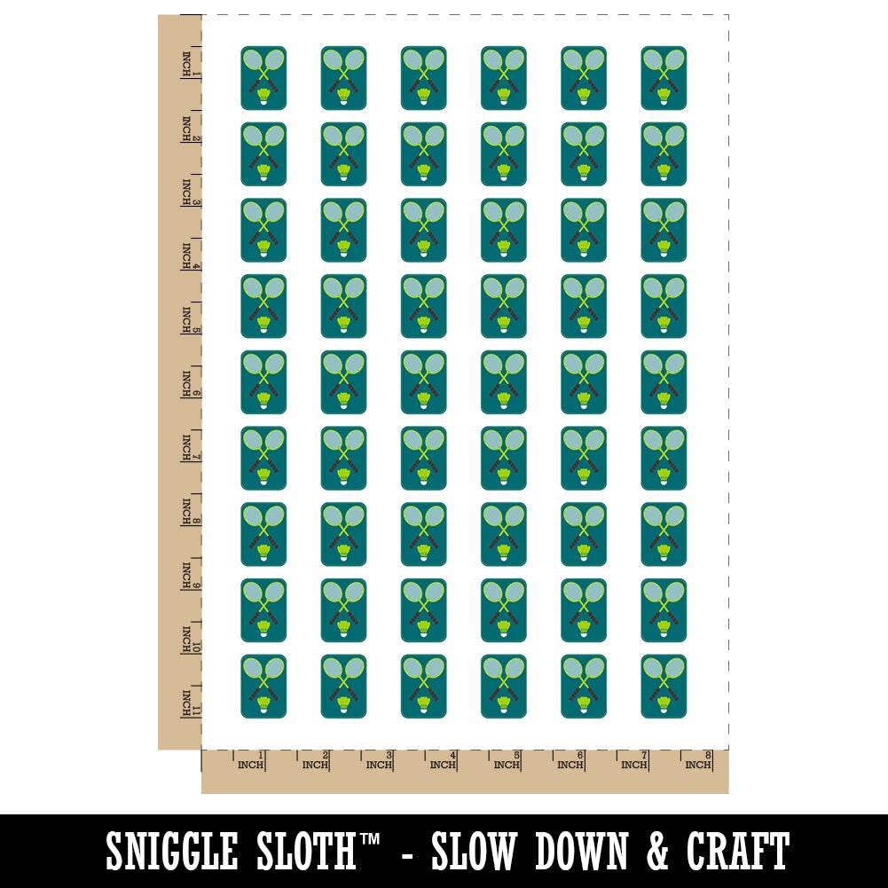 Badminton Rackets and Shuttlecock Birdy Temporary Tattoo Water Resistant Fake Body Art Set Collection (1 Sheet)
