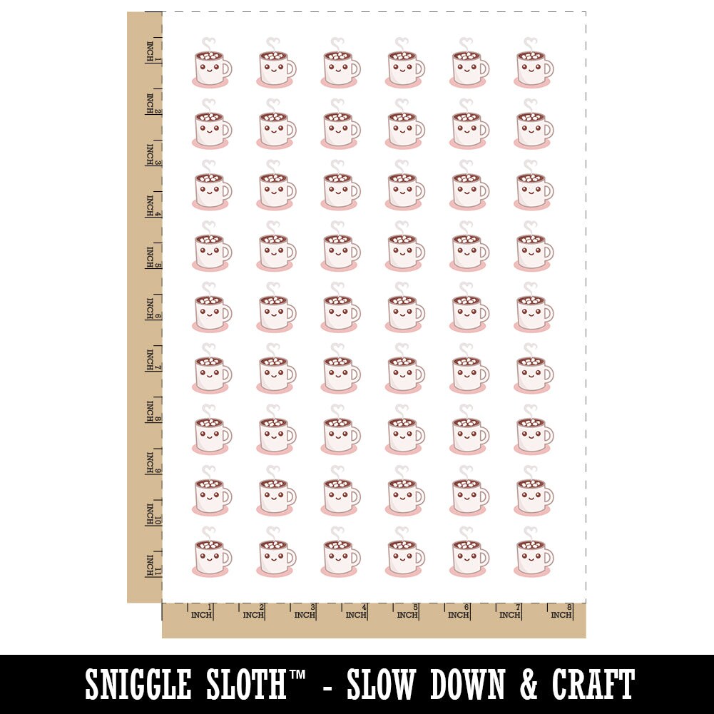 Cute Kawaii Hot Chocolate Temporary Tattoo Water Resistant Fake Body Art Set Collection (1 Sheet)
