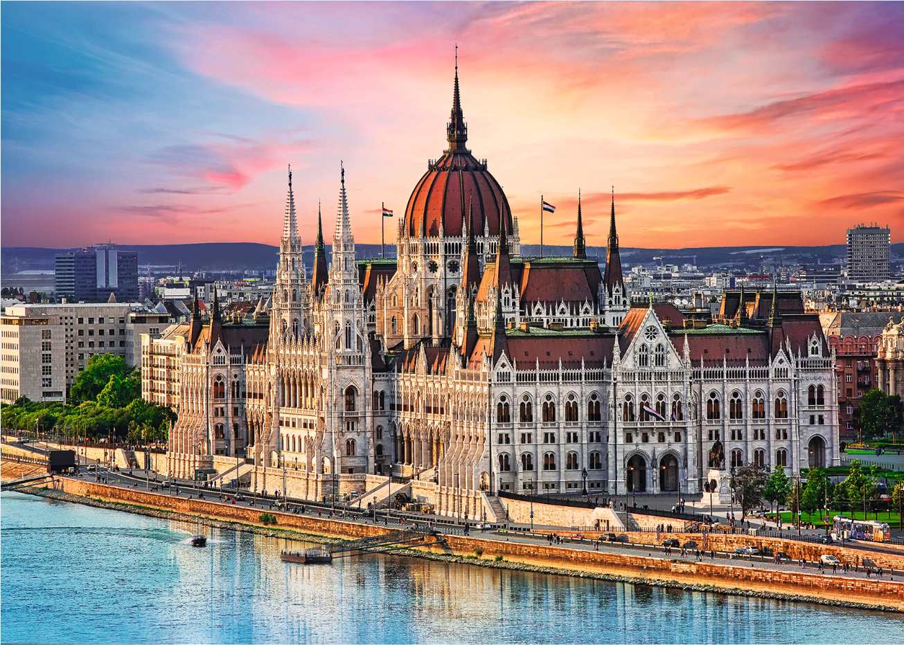 500 Piece Jigsaw Puzzles, Parliament, Budapest Hungary Puzzle, Gothic Revival and Renaissance Revival Architecture, Adult Puzzles, Trefl 37395