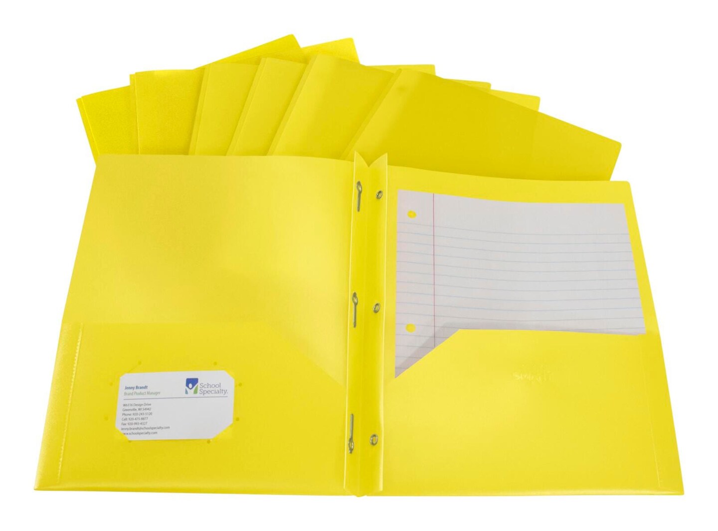 School Smart 2-Pocket Poly Folders with Fasteners, Pack of 25