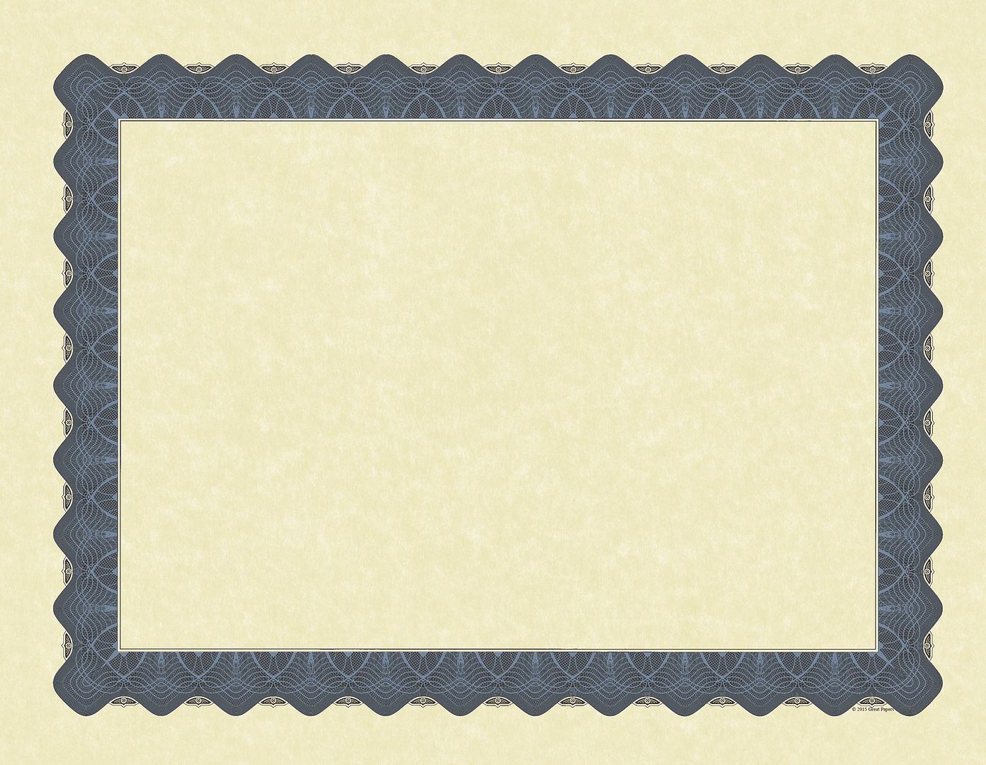 Great Papers! Parchment Certificates with Metallic Border, Blue Border, 8.5" x 11", Printer Compatible, 25 Count