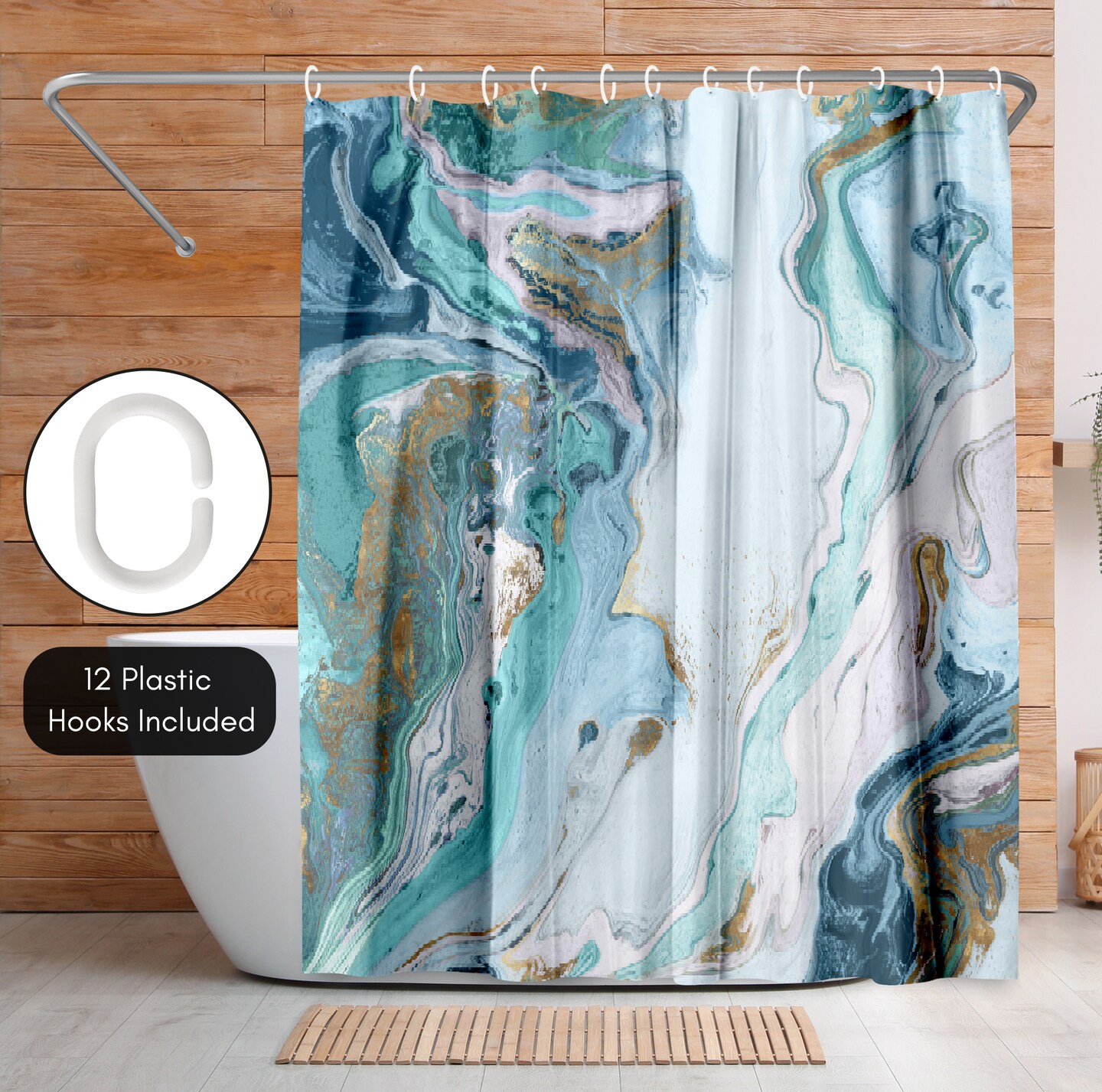 Americanflat 71&#x22; x 74&#x22; Shower Curtain, Marble Petroleum Ii by PI Creative Art
