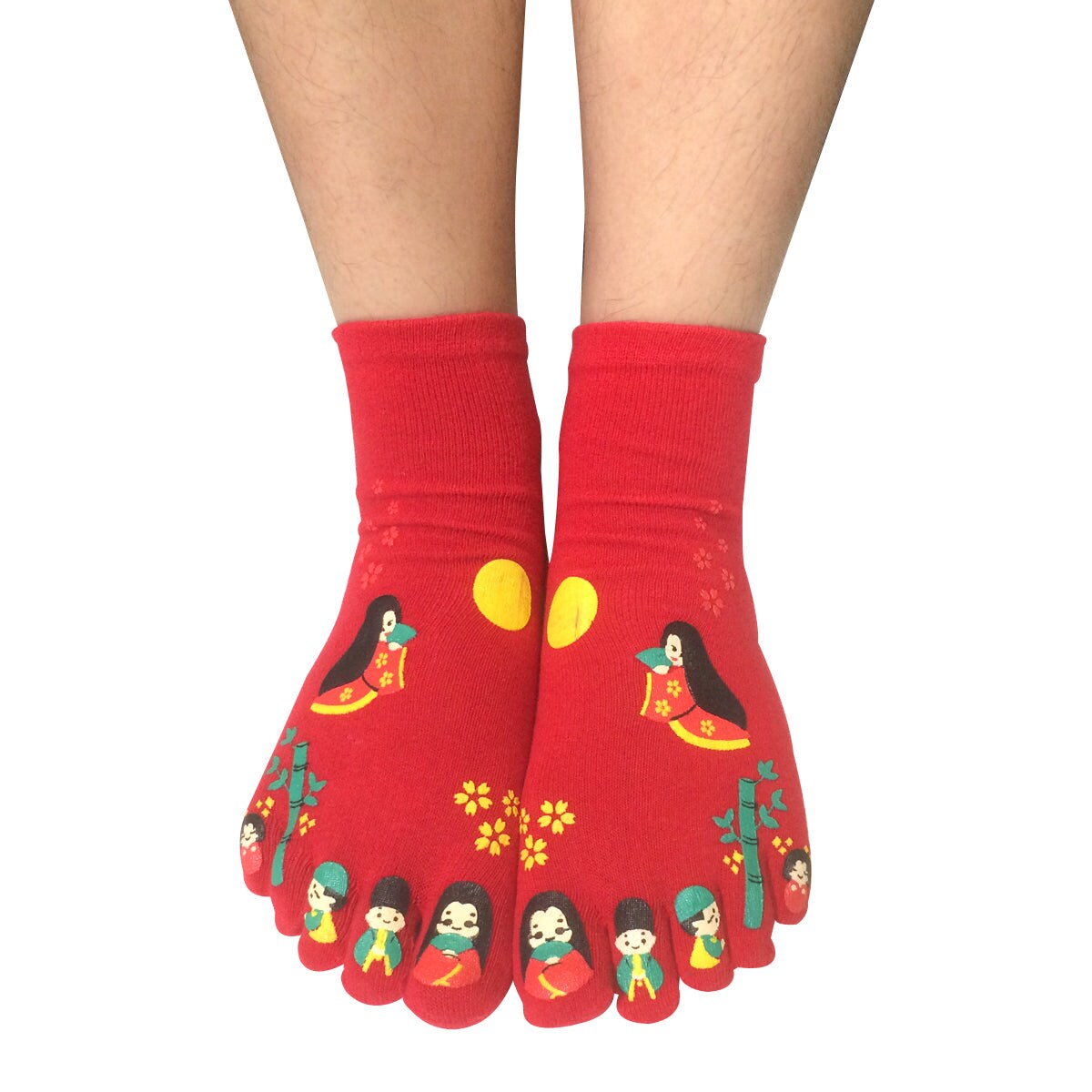 Wrapables Japanese Girl Cartoon Socks Five Toe Socks (Set of 3)