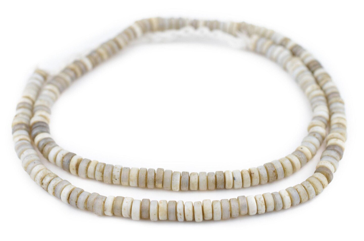 TheBeadChest Vintage-Style White Java Glass Button Beads (8mm)