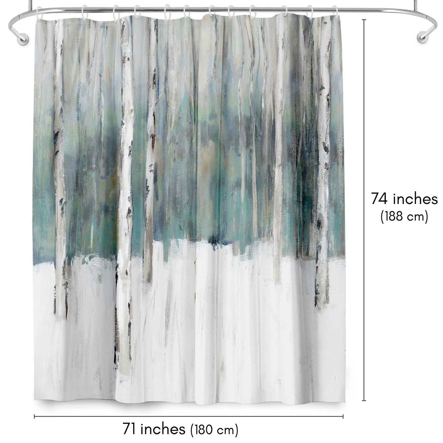 Americanflat 71" x 74" Shower Curtain, Winters Trail II by PI Creative Art