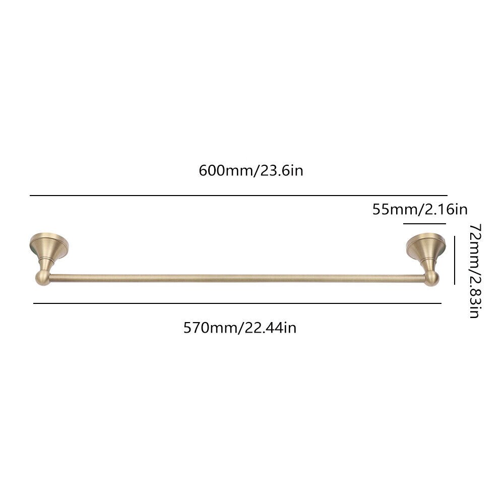 Kitcheniva Wall Mounted Brushed Brass Bathroom Towel Rail Rod