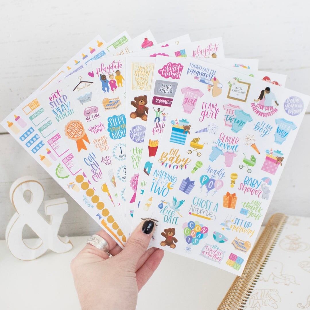 bloom daily planners Sticker Sheets, Pregnancy &#x26; Baby&#x27;s First Year Stickers V2