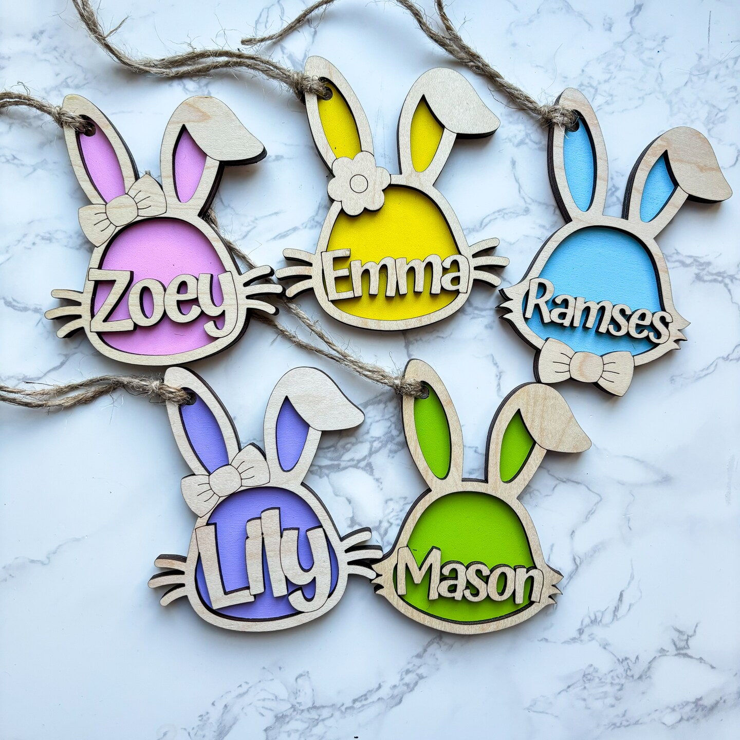 Personalized Easter Basket Tags, Bunny Tags, Name Tags, Easter ...