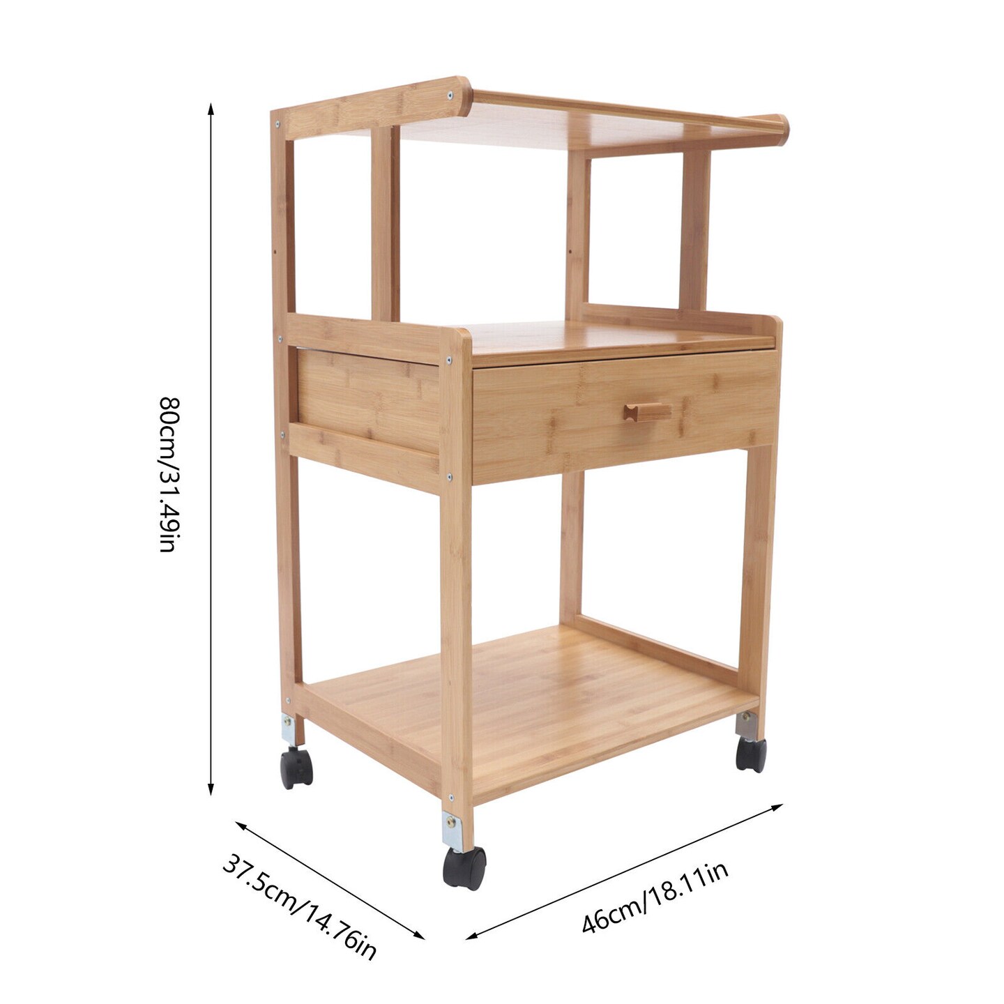 Kitcheniva 3-layer Mobile Printer Rolling Cart With Wheels