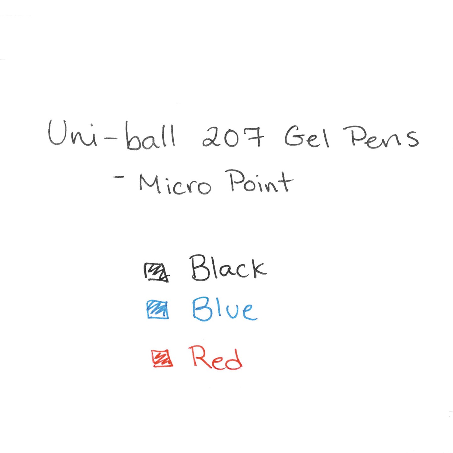 Uni-Ball Signo 207 Retractable Gel Pen, Micro 0.5mm, Red Ink, Smoke/Black/Red Barrel, Dozen