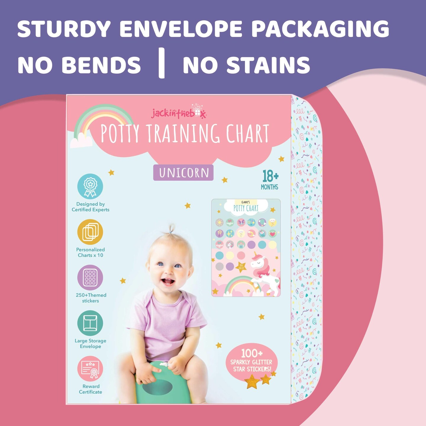 Potty Training Chart for Kids | Great for Toddlers Boys &#x26; Girls | Potty Training Rewards with Glitter Stars | Potty Sticker Chart | Potty Chart for Toddlers Boys and Girls | Unicorn Theme Potty Chart&#x2026;