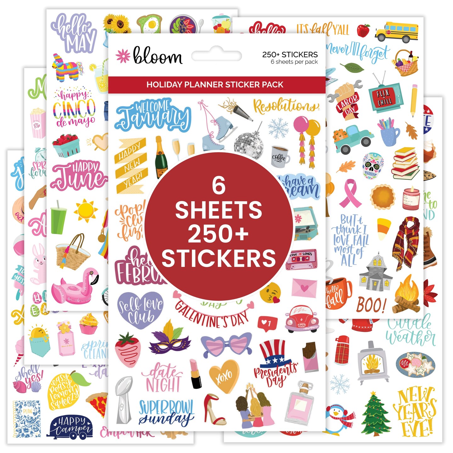 bloom daily planners Sticker Sheets, Holiday Planner Stickers