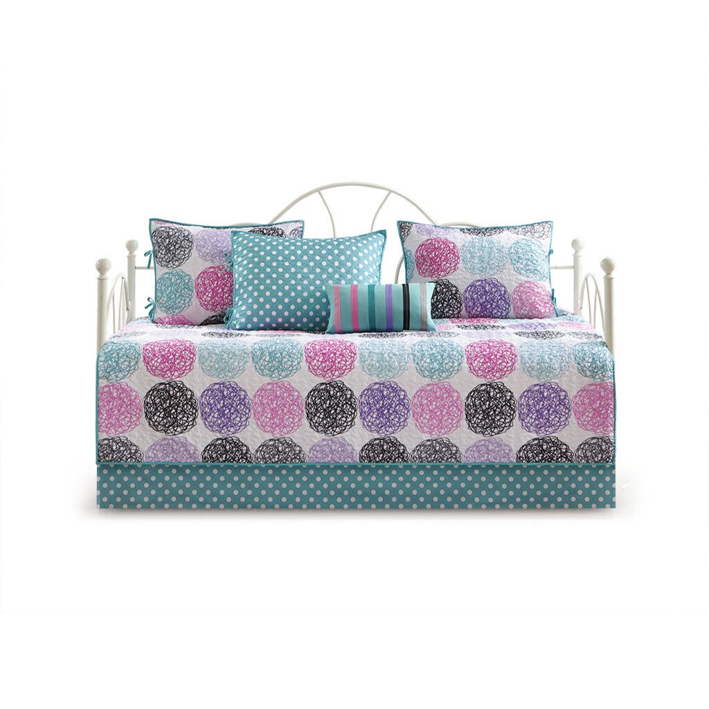 Gracie Mills Leland 6-Piece Vibrant Reversible Daybed Bedding Set - GRACE-10886