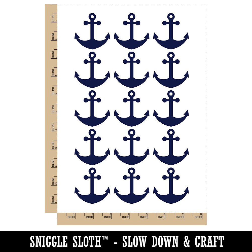Ship Anchor Nautical Temporary Tattoo Water Resistant Fake Body Art Set Collection (1 Sheet)