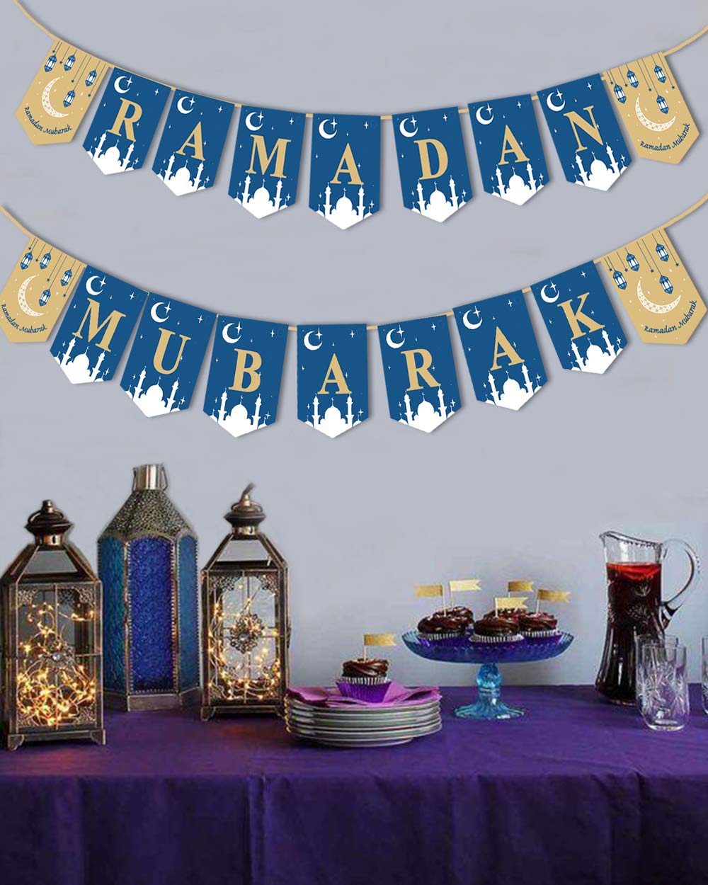 Ramadan Mubarak Banner Ramadan Decorations for Home 2023 Ramadan Banner Ramadan Mubarak Kareem Decorations