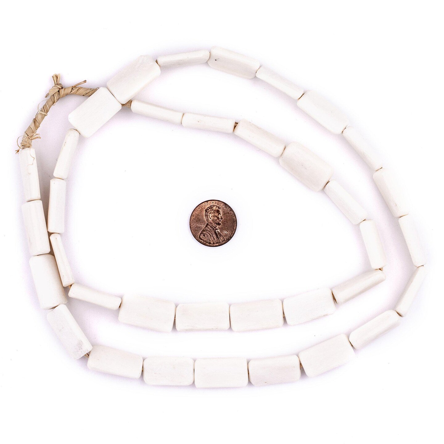 TheBeadChest White Kenya Bone Beads (Rectangular)