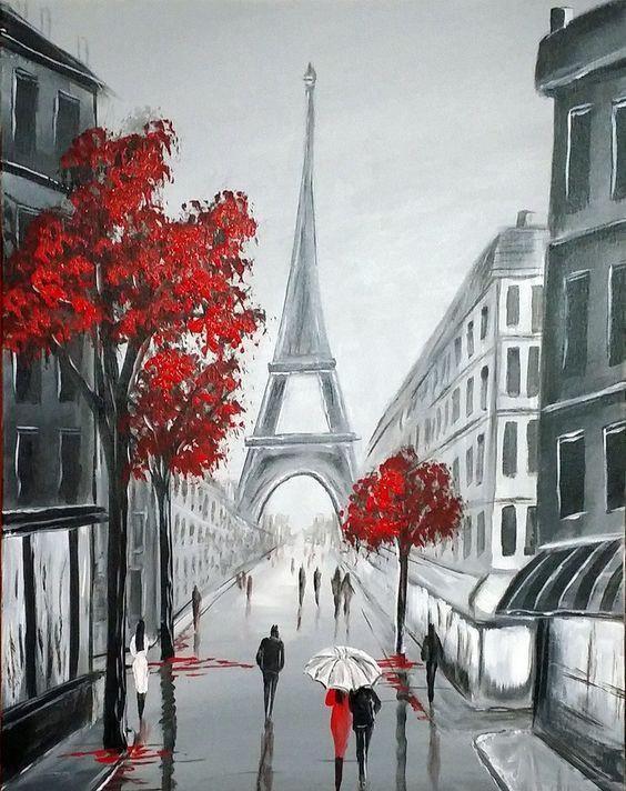Paris Sketches WD2344 18.9 x 14.9 inches Wizardi Diamond Painting Kit