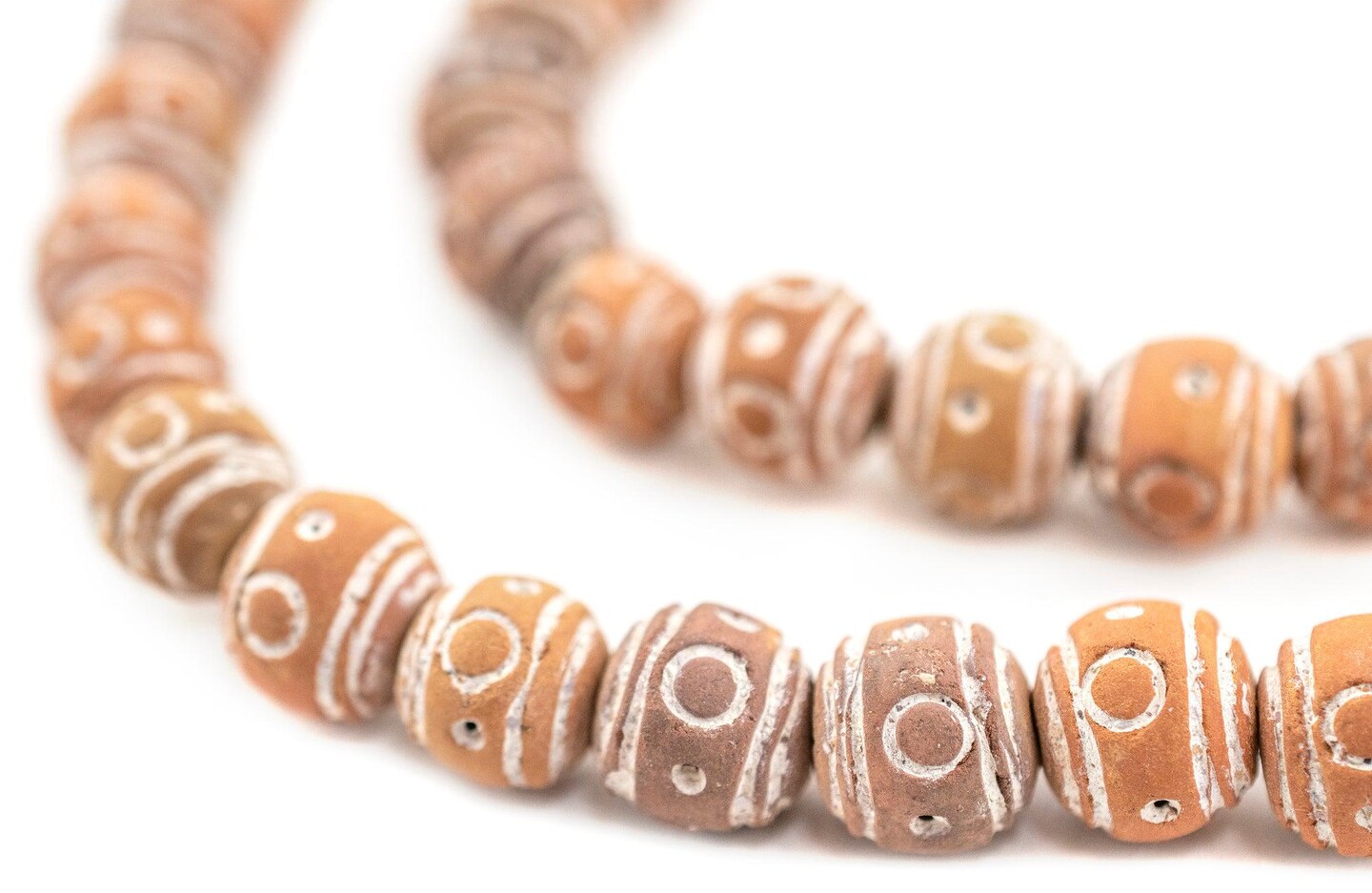 TheBeadChest Natural Terracotta Round Mali Clay Beads (12mm)
