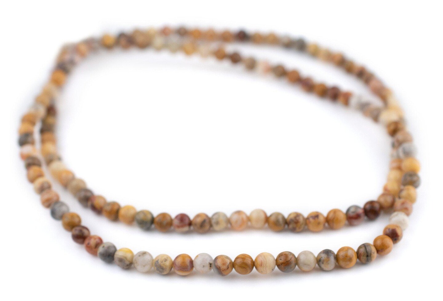 TheBeadChest Round Crazy Lace Agate Beads (6mm): Organic Gemstone Round Spherical Energy Stone Healing Power Crystal for Jewelry Bracelet Mala Necklace Making