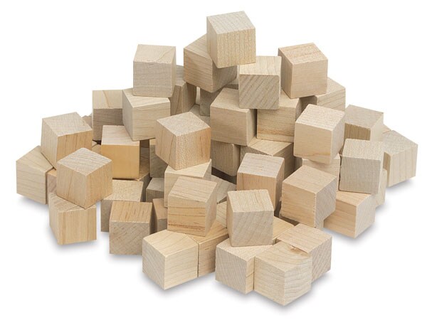 Hygloss Wooden Blocks - Pkg of 72, 3/4&#x22; Cubes