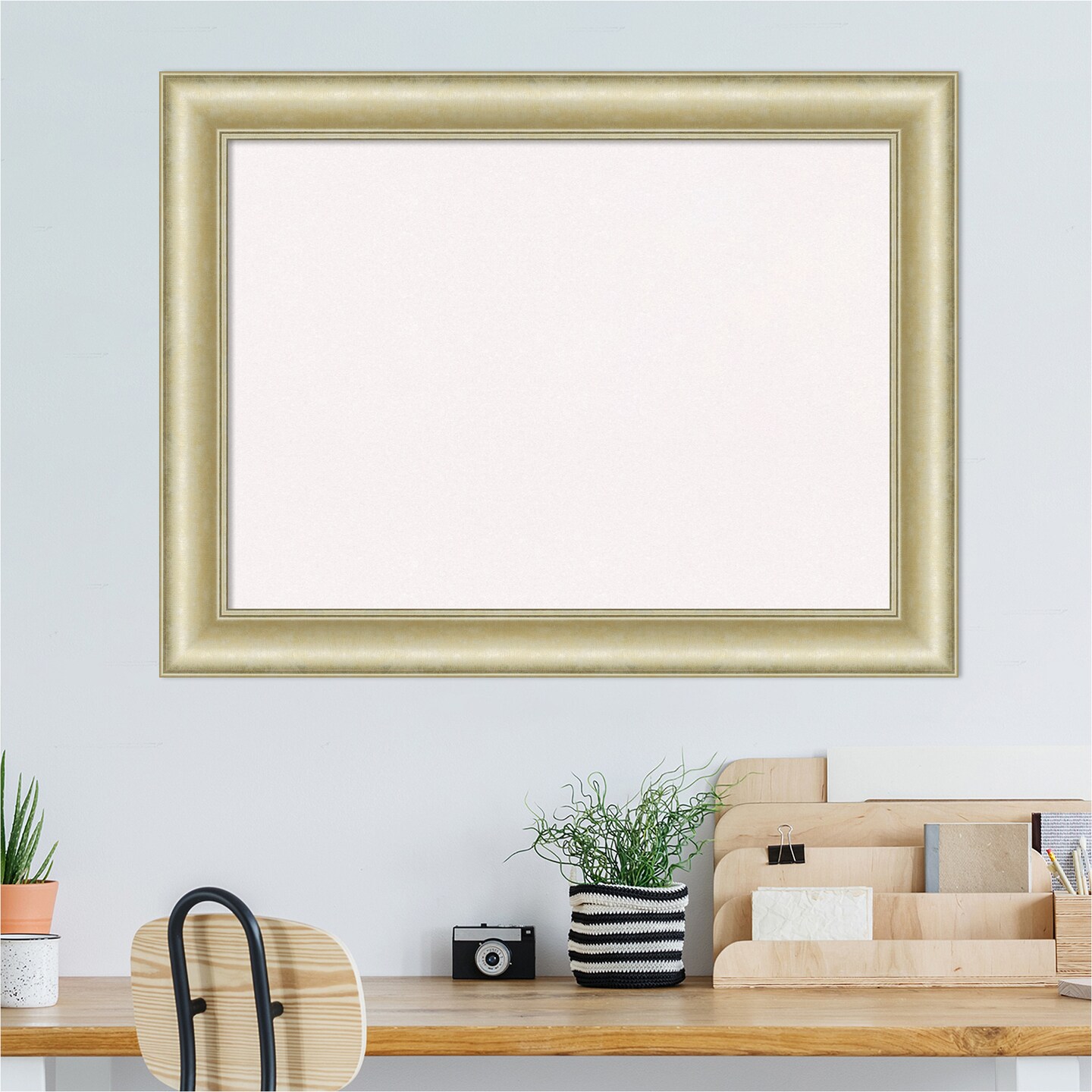 Textured Framed Corkboard, White Cork