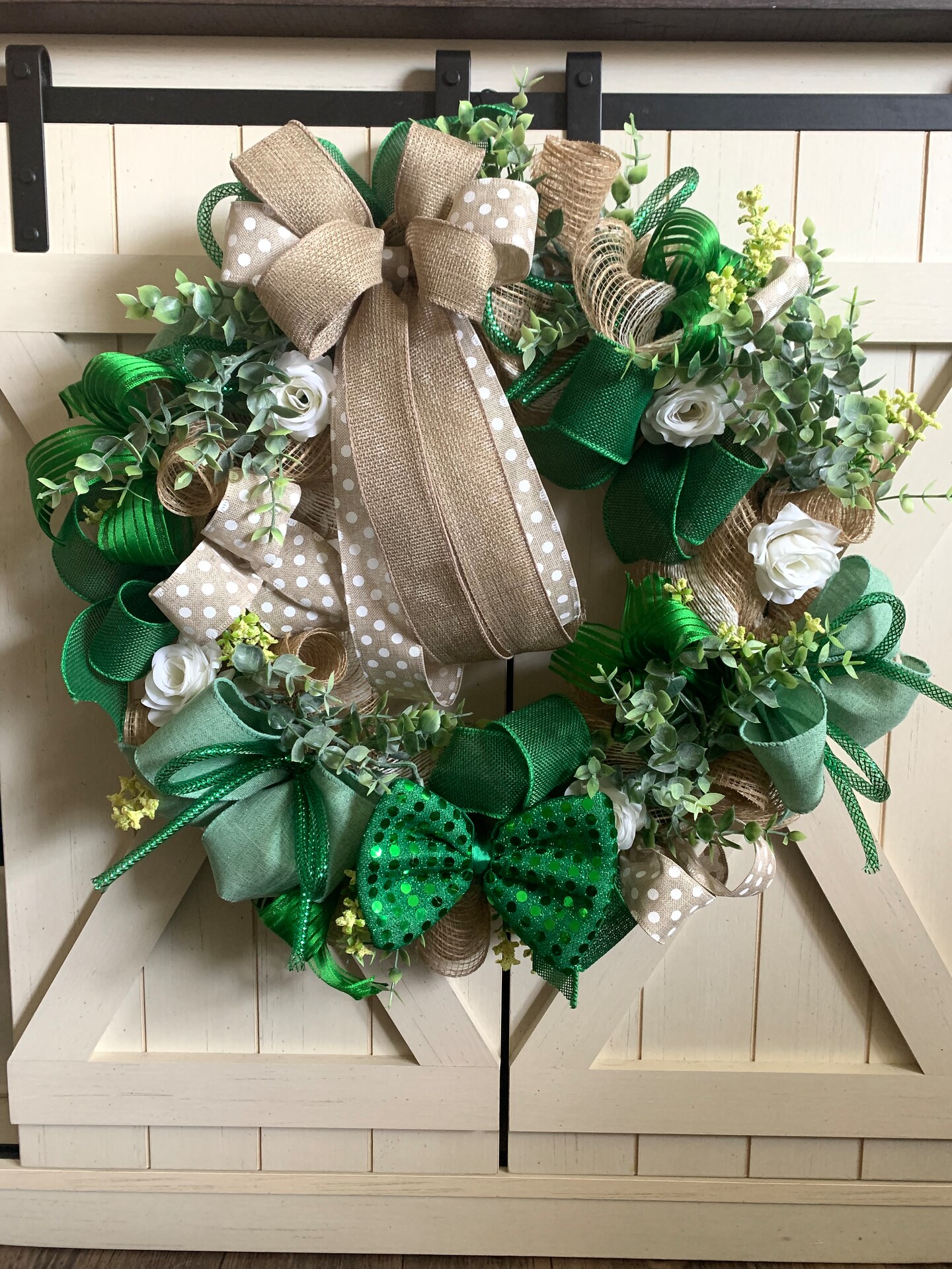 Whimsical Snoopy Inspired Wreath, St. deals Patrick’s Day Wreath, Clover Wreath, Green