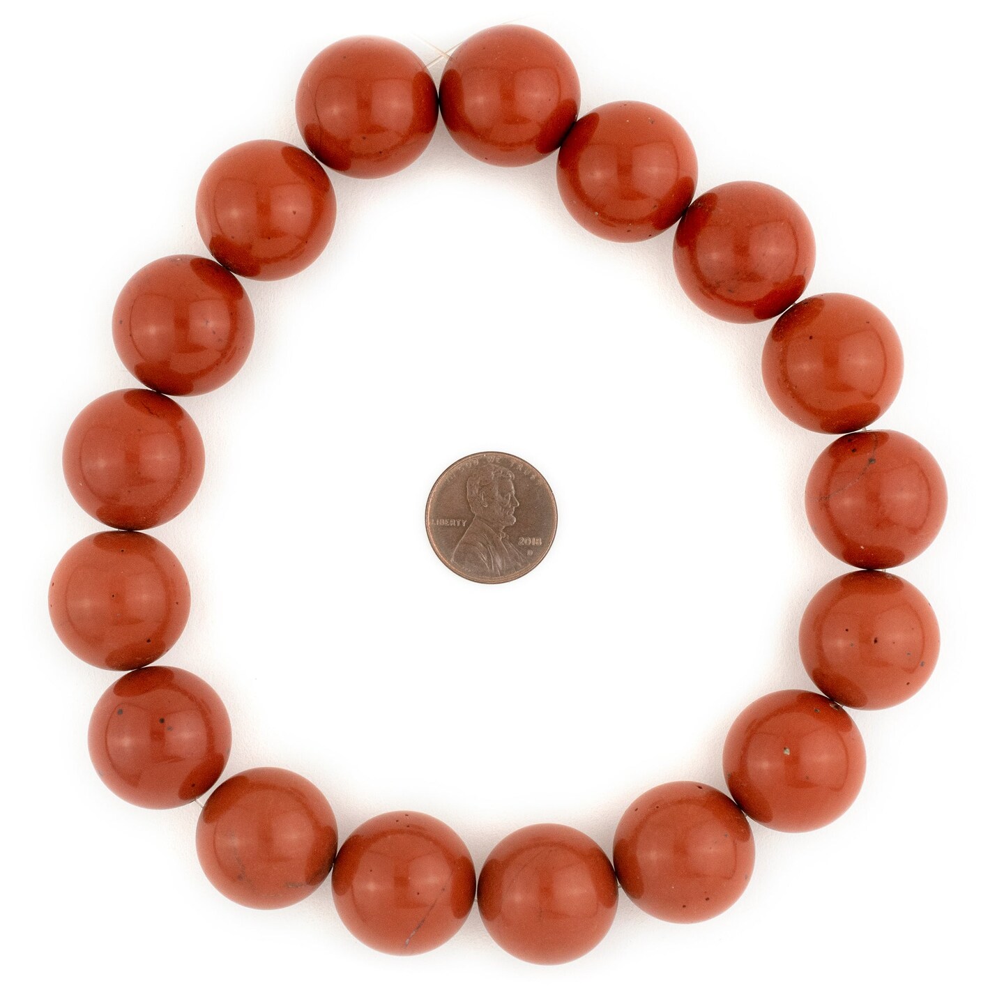 TheBeadChest Round Red Jasper Beads 20mm Gemstone 16 Inch Strand