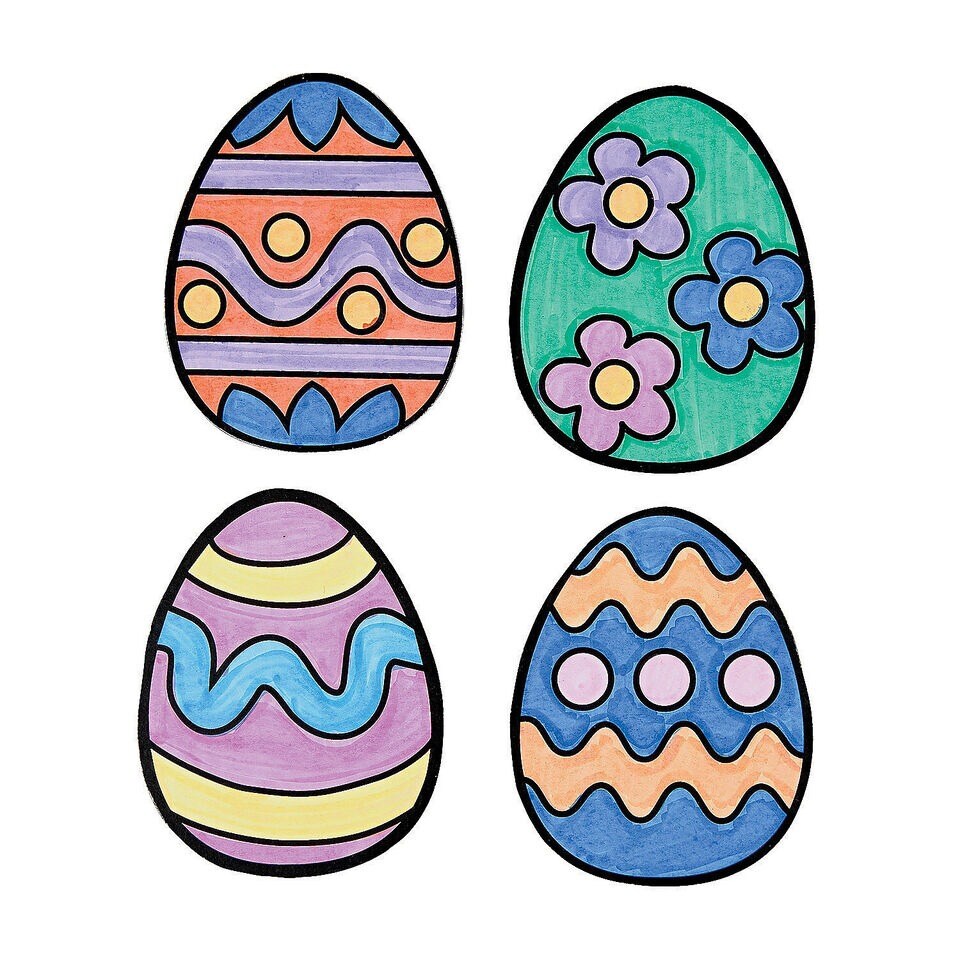 Color Your Own Easter Egg Magnets, Craft Kits, 12 Pieces