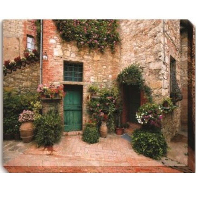 Outdoor Living and Style Brown and Green Estate Toscana Outdoor Canvas Rectangular Wall Art Decor 30&#x22; x 40&#x22;