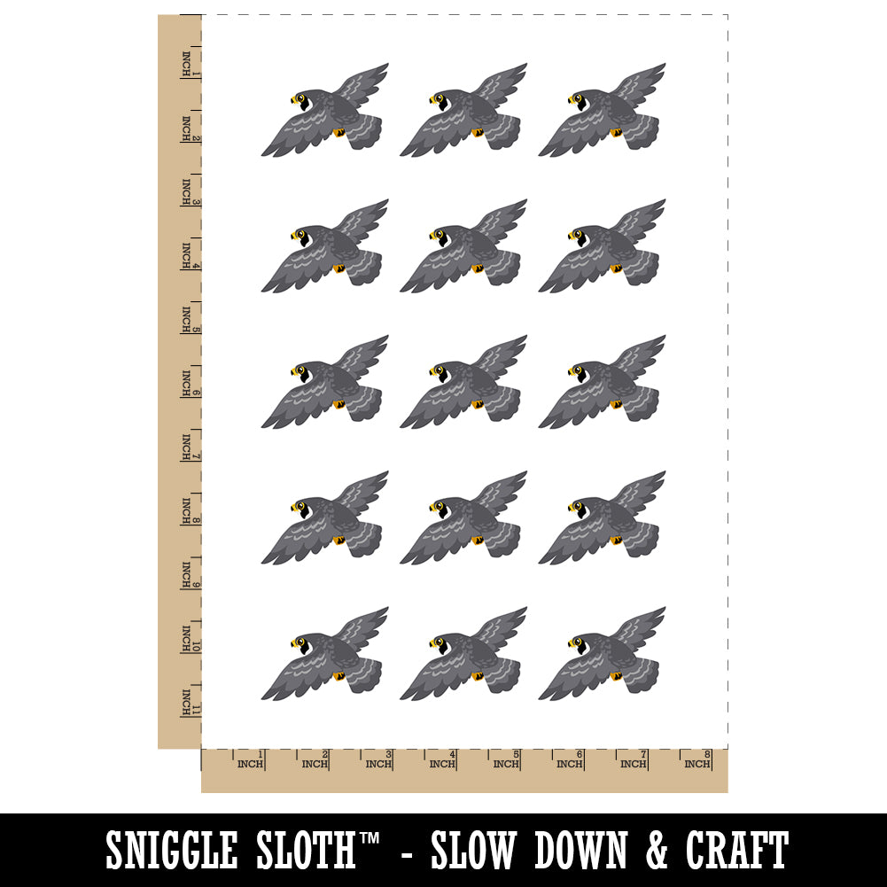 Soaring Peregrine Falcon Bird of Prey Temporary Tattoo Water Resistant Fake Body Art Set Collection (1 Sheet)
