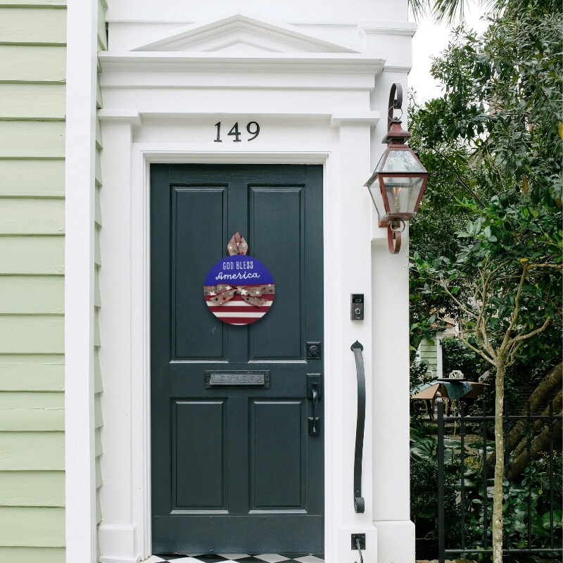 God Bless America Welcome Door Sign