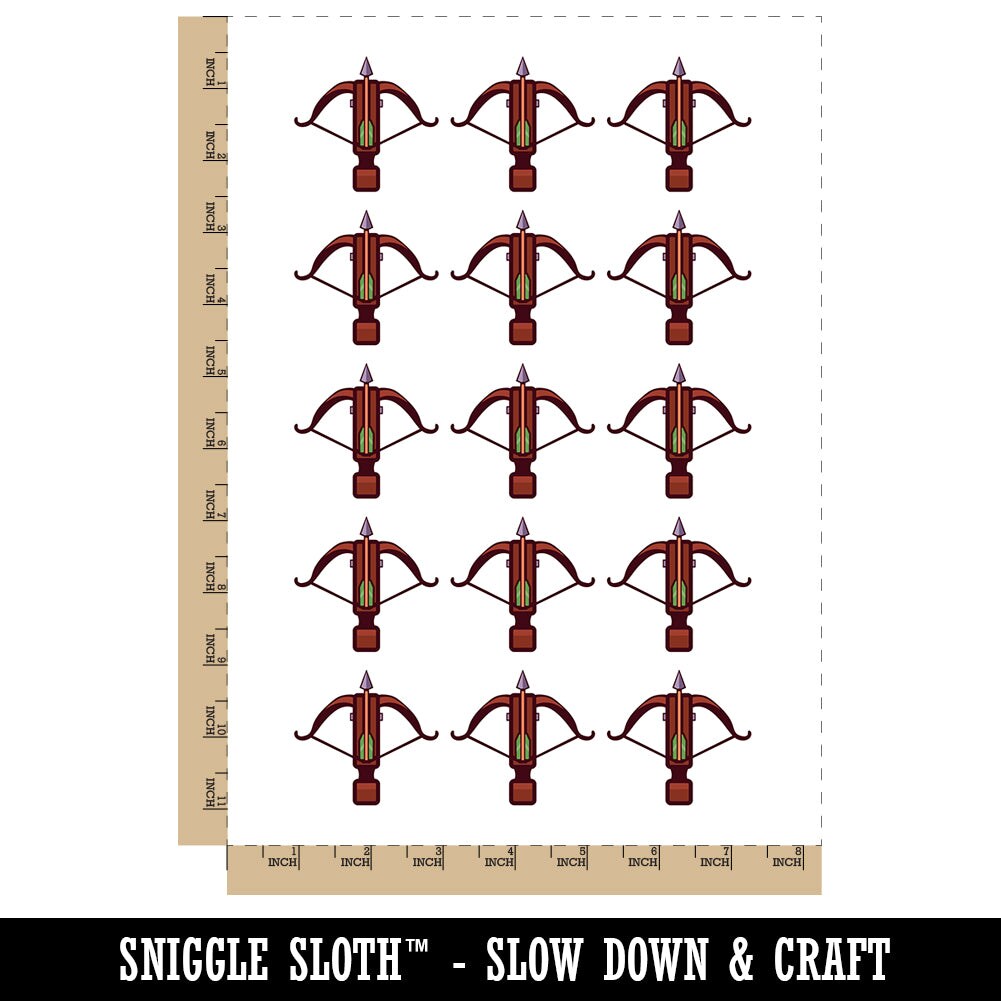 Crossbow Archer Ranged Weapon Temporary Tattoo Water Resistant Fake Body Art Set Collection (1 Sheet)