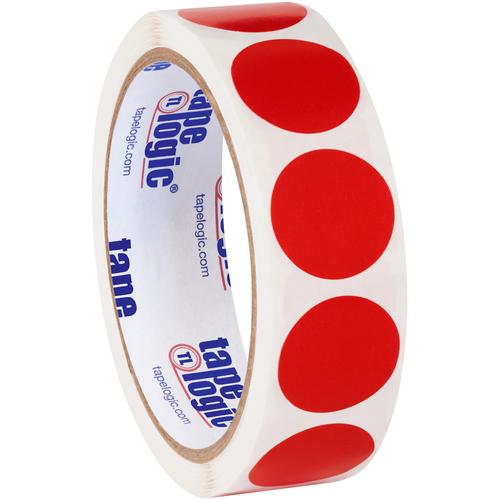 Tape Logic Inventory Circle Labels, 1&#x22;, Red, 500/Roll