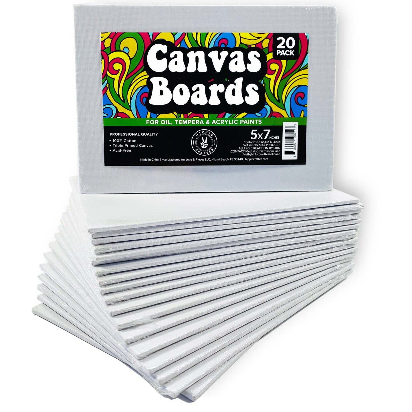 20 Pack Paint Canvases for Painting Blank Art Canvases for Painting Multipack Panels Paint Painting Supplies Painting Canvas Art Media Small Canvases